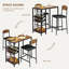 Ensemble de table de bar pour 2 personnes avec repose-pieds, table de salle à manger avec 2 chaises rembourrées