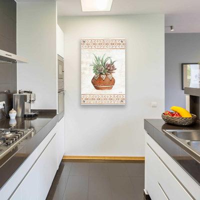 «Southwest Terracotta Succulents II» par Cindy Jacobs, art mural en verre acrylique