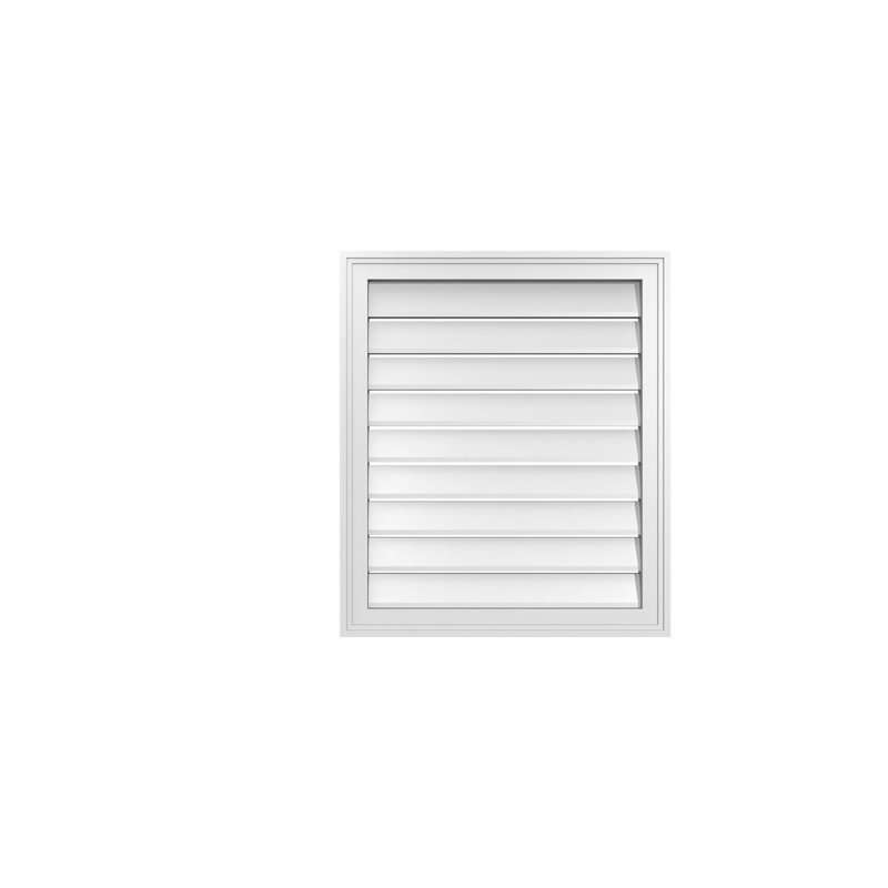 Évent à pignon fonctionnel en uréthane rectangulaire à fixation en surface, brun clair apprêté, H 28 po x l 24 po x P 1,5 po