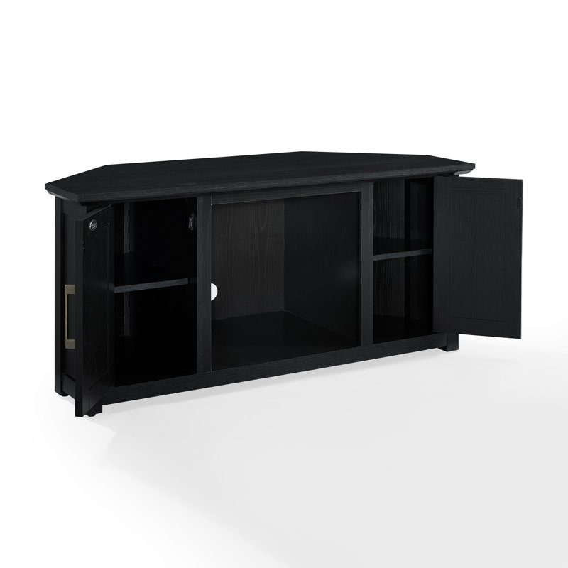 Rozier Unfinished Corner TV Stand for TVs up to 50", Black
