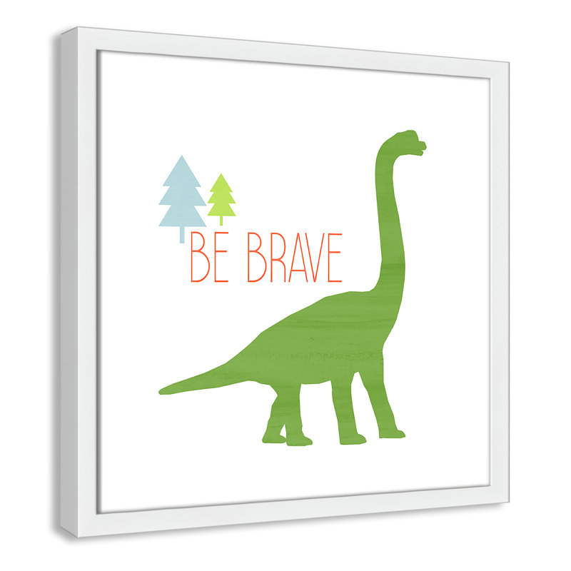 Dino Brave 1 ', art encadré, 16" H x 16" W x 1.18" D, Encadré de boîte blanc