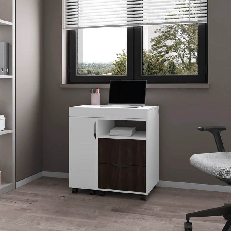 Bureau extensible à 2 tiroirs avec mécanisme coulissant (bureau)