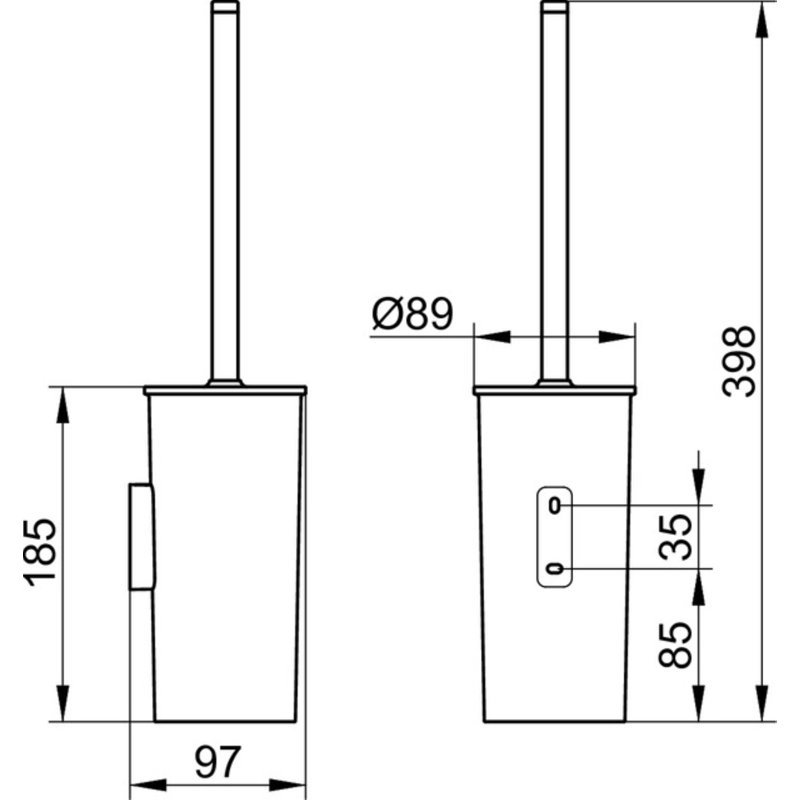 Moll Freestanding Toilet Brush and Holder, Weiß