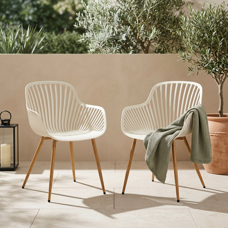 Rimini Patio Dining Armchair, Off-White