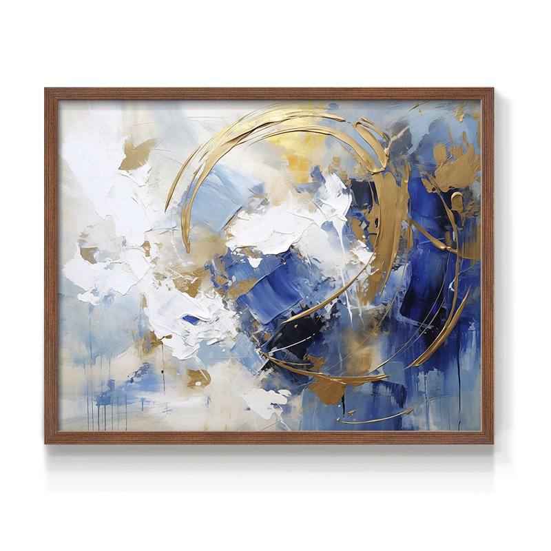 Série abstraite - CLVI - reproduction encadrée, H 11 po x l 14 po, Noyer