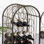 Présentoir à vin en fer forgé bronze antique avec serrure, pouvant contenir 45 bouteilles, touche artistique, l 17,49 po x P 13,86 po x H 52 po