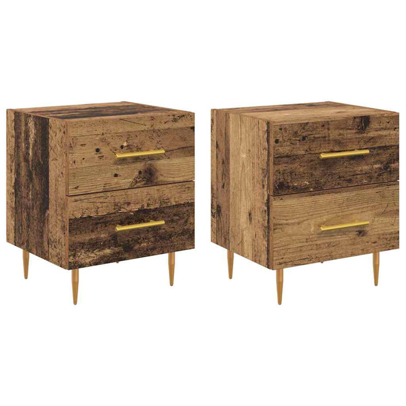 40cm W Manufactured Wood Bedside Table, Old Wood