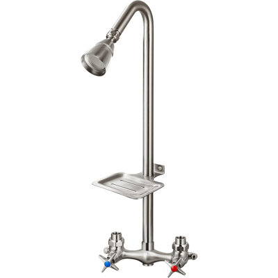 Outdoor Shower Kit,Outdoor Shower Fixtures Faucet System,Double Handle Exposed Shower
