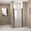 Porte de douche pivotante avec cadre en aluminium
