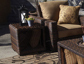 Kiona Square Resin Wicker Outdoor Side Table