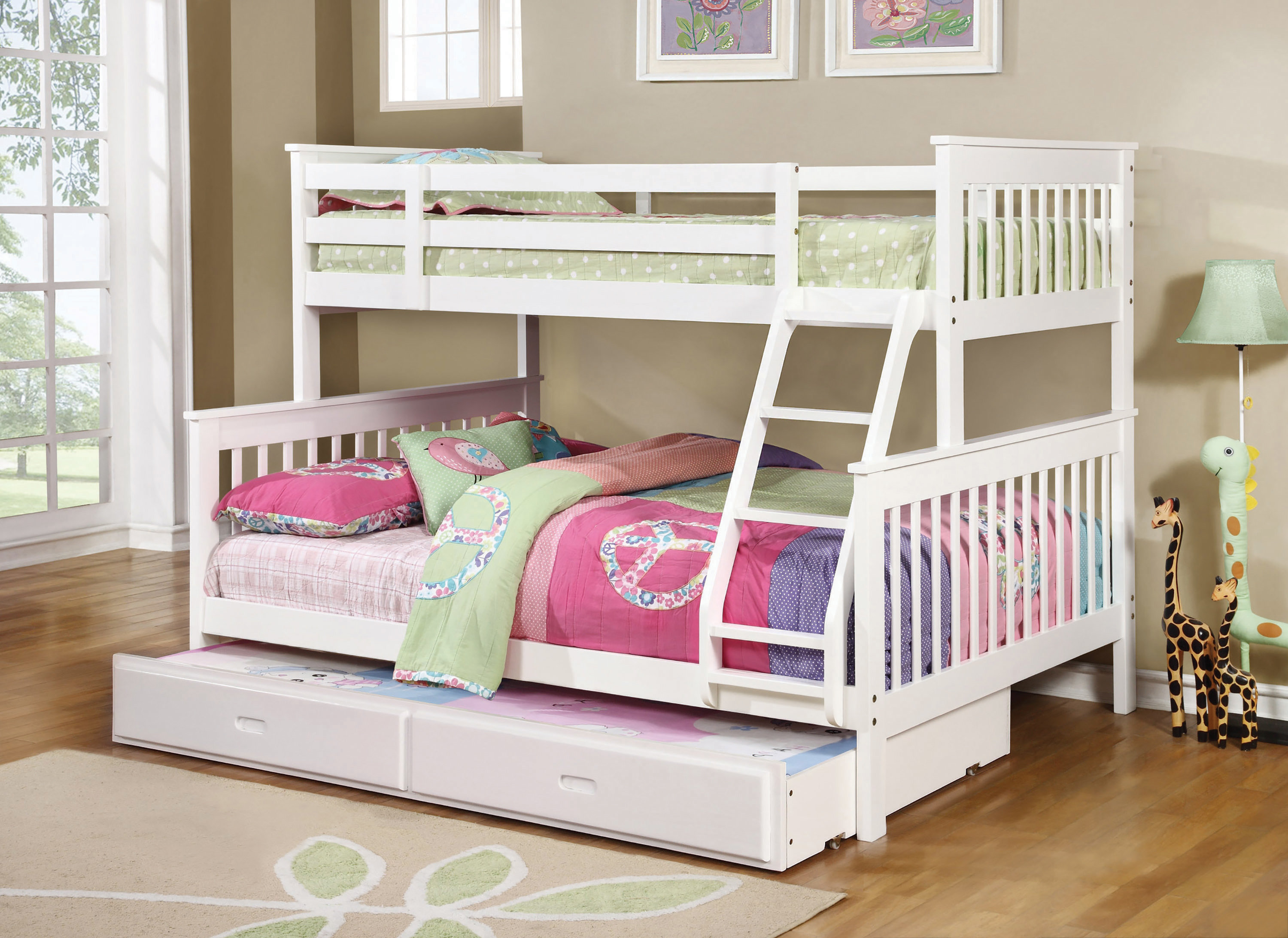 Harriet Bee Hanshelmut Twin over Full Standard Bunk Bed with Trundle by ...