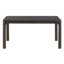 Table de salle à manger rectangulaire au fini espresso, plateau de style parquet, coins arrondis pour plus de sécurité, pieds incurvés avec pieds réglables pour une utilisation à l'intérieur