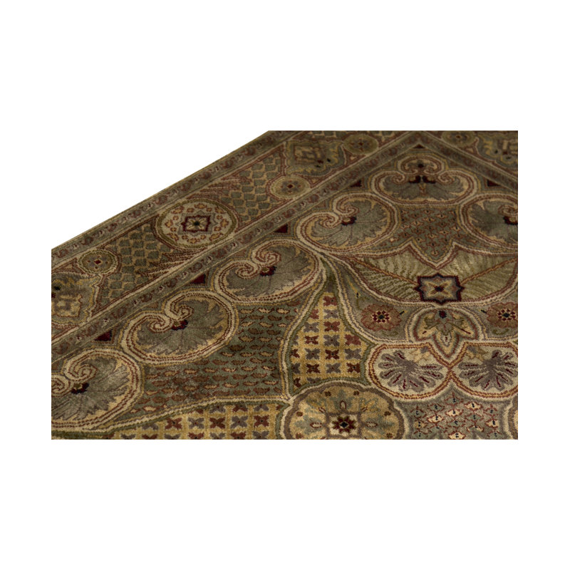 Tapis crème et crème noué à la main de haute qualité