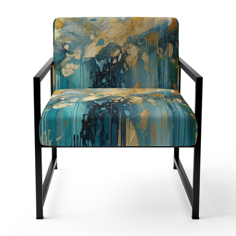 Chaise d'appoint rembourrée Golden Explosion Triangles IV, Noir