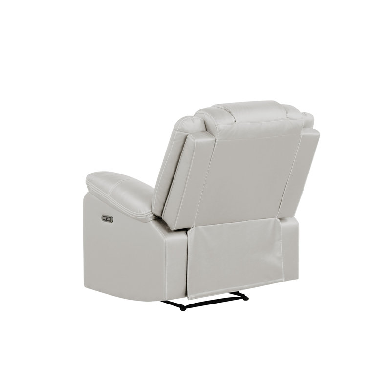 Challenger Modern Contemporary LED Power Recliner Chair Made With Wood And Metal Frame In Beige, Beige