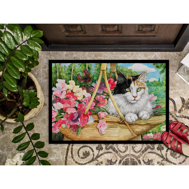 Tapis d'extérieur antidérapant pour chat Wamego, Rectangle 1 pi 6 po x 2 pi 3 po