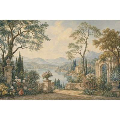 Italian Lake Wallpaper Mediterranean Removable Classical Garden Wall Decor
