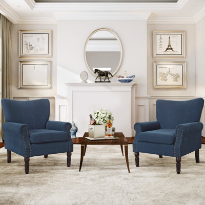 Ameera Upholstered Armchair with Nailhead Trim