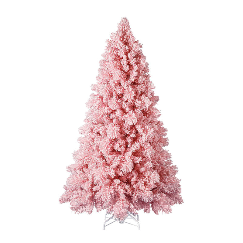 Home Heritage Prelit Artificial Christmas Tree with Pinecones, Pink, 6.5' H