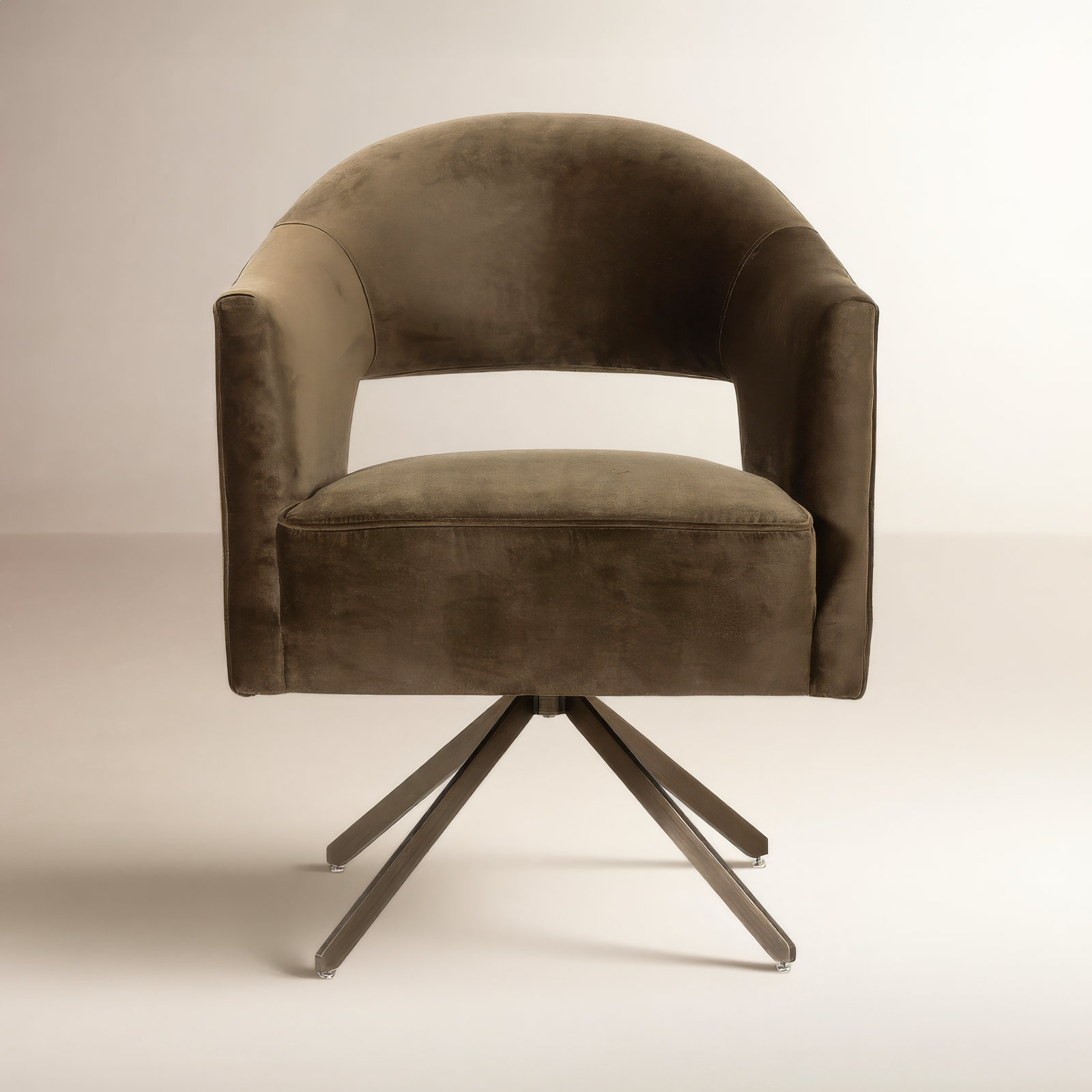 Glasgow Swivel Office Chair, Surrey Olive/Green, Brushed Gray