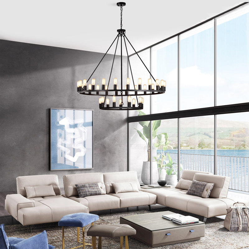 Jamii-Elle 33 - Light Dimmable Tiered Chandelier