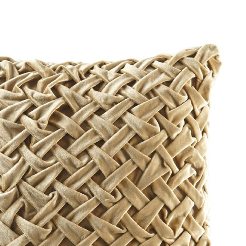 Coussin luxueux en velours doré ruché, ensembles de literie 20 x 20 pour la décoration intérieure