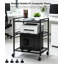 Support d'ordinateur portable en métal pour ordinateur portable à 2 niveaux avec roulettes