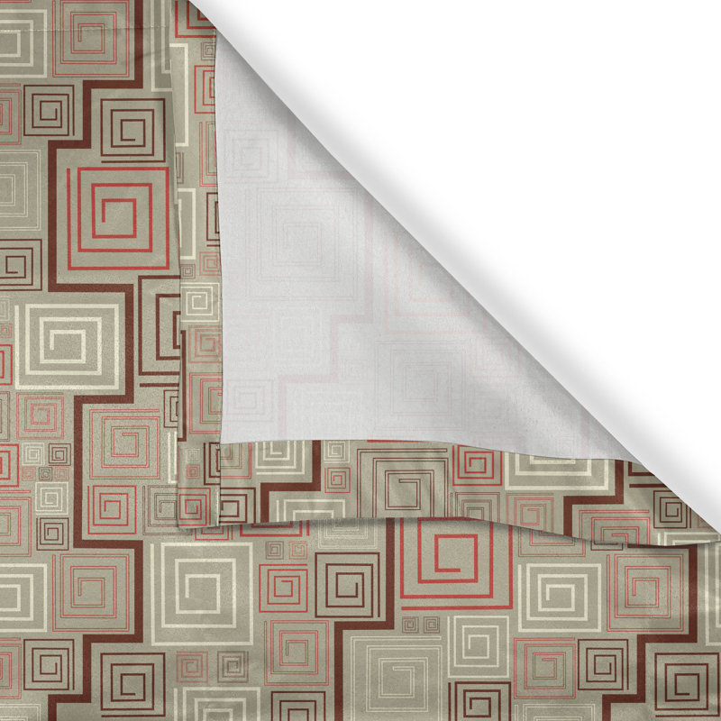 Latitude Run® Abstract Grommet Curtain Decorative 2-Panel Window Drapes, 50"x96", Redwood Tan Red, 50" W x 108" L