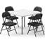 Ensemble 5 pièces de table et chaises pliantes, ensemble de salle à manger pliable peu encombrant avec chaises pliantes rembourrées en PU et table pliante portative