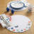FIESTA Breezy Floral Placemat Set, White/Blue/Pink, 15" Round 4-Pack