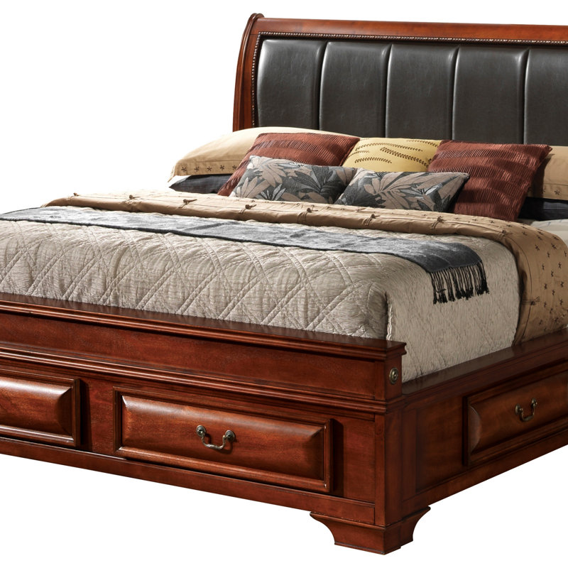 Lit double avec rangement Lavita G8850C-FB3, chêne, Double, Chêne