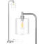 Lampe sur pied industrielle, lampes sur pied modernes avec abat-jour en verre transparent suspendu, grand lampadaire de lecture classique pour le salon, noir-209978806