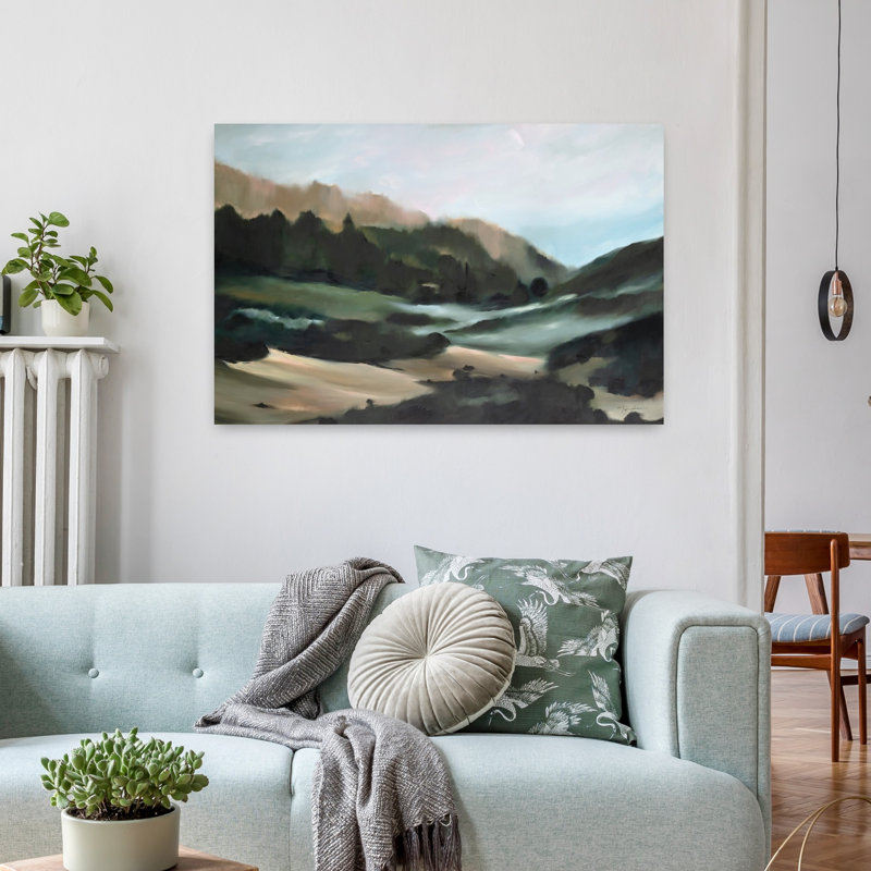«Mystic Valley Abstract Contemporary Landscape Nature», art mural, H 24 po x l 36 po