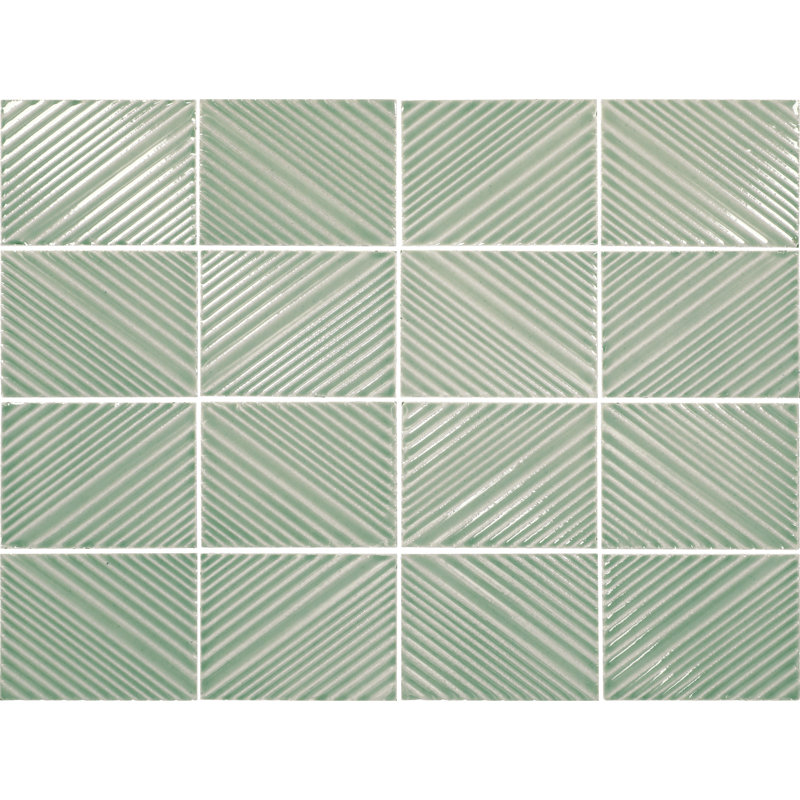 Carreau de mosaïque structurel 3 x 4 Daltile Revalia Remix (8 pièces par carton) (10,40 pieds carrés par carton), Moss