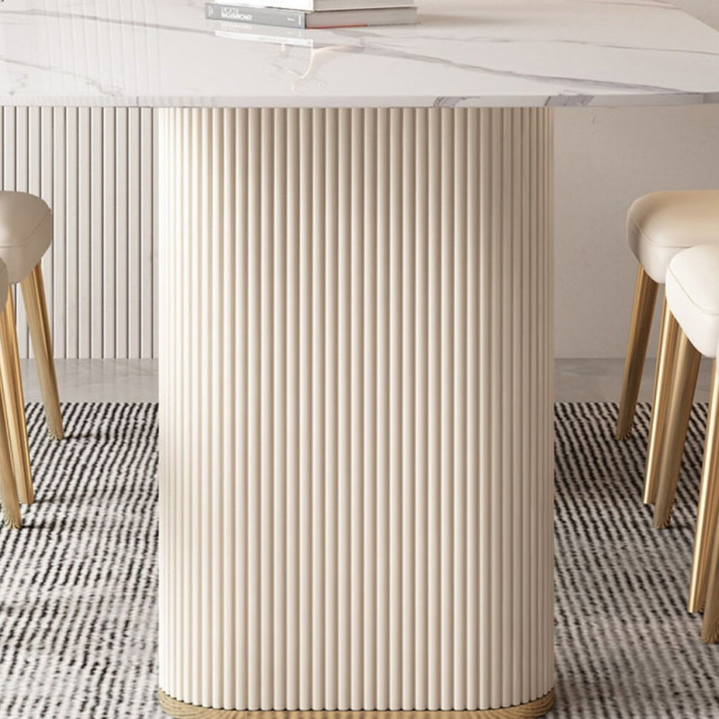 Table de salle à manger moderne de style crème simple, H 29,53 po x L 55,12 po x l 27,56 po