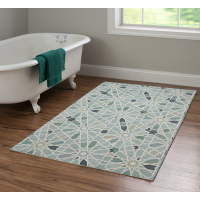 Tapis intérieur / extérieur vert / ivoire Kivett