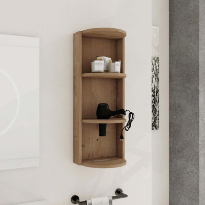 Support de rangement mural pour salle de bain peu encombrant au design polyvalent