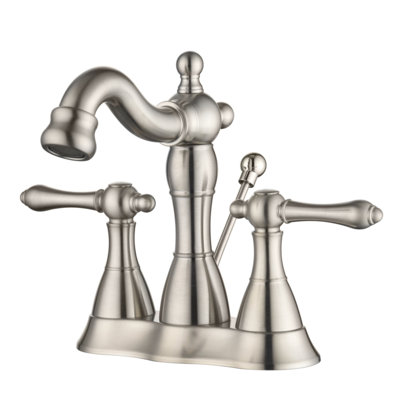 Prime Collection 2 Handle Centerset Lavatory Bathroom Sink Faucet with Drain Assembly - Brushed Nickel