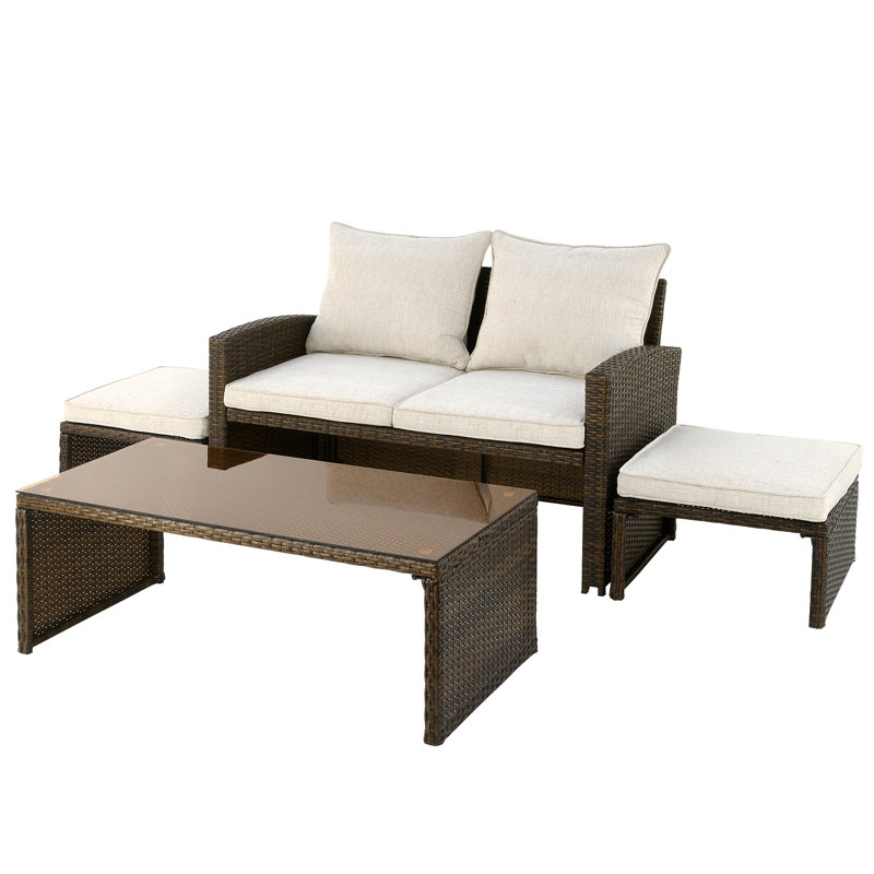 Geta 2 - Person Patio Conversation Set with Cushions