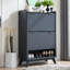 Armoire de rangement pour 20 paires de chaussures avec 2 portes à volets, range-chaussures autoportant en bois pour vestibule, couloir, fermeture-683836181