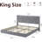 Floating Bed Frame, With RGB LED Lights And Charging Station-840872930-840872735