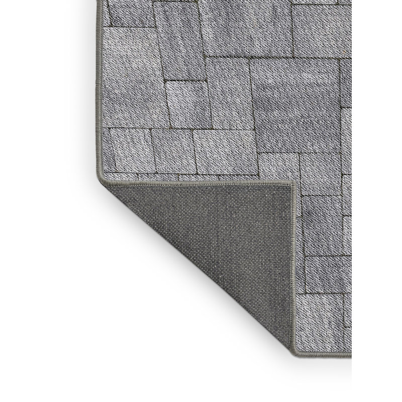 Tapis gris tissé à la machine, Tapis de couloir 2 pi x 5 pi