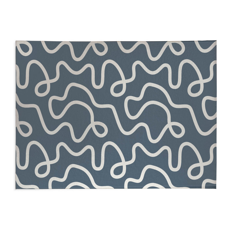 Squig Kids Play Mat, Blue, Rectangle 60" x 84"