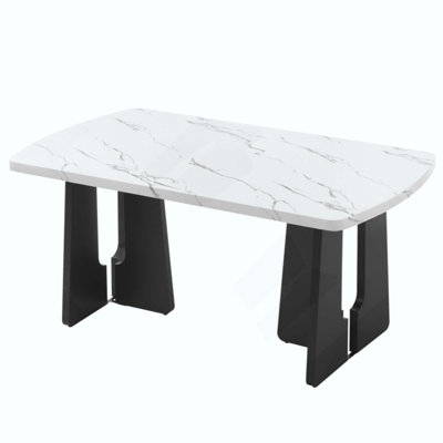Table de salle à manger en faux marbre Modern Modern