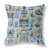 Motif floral bleu / orange