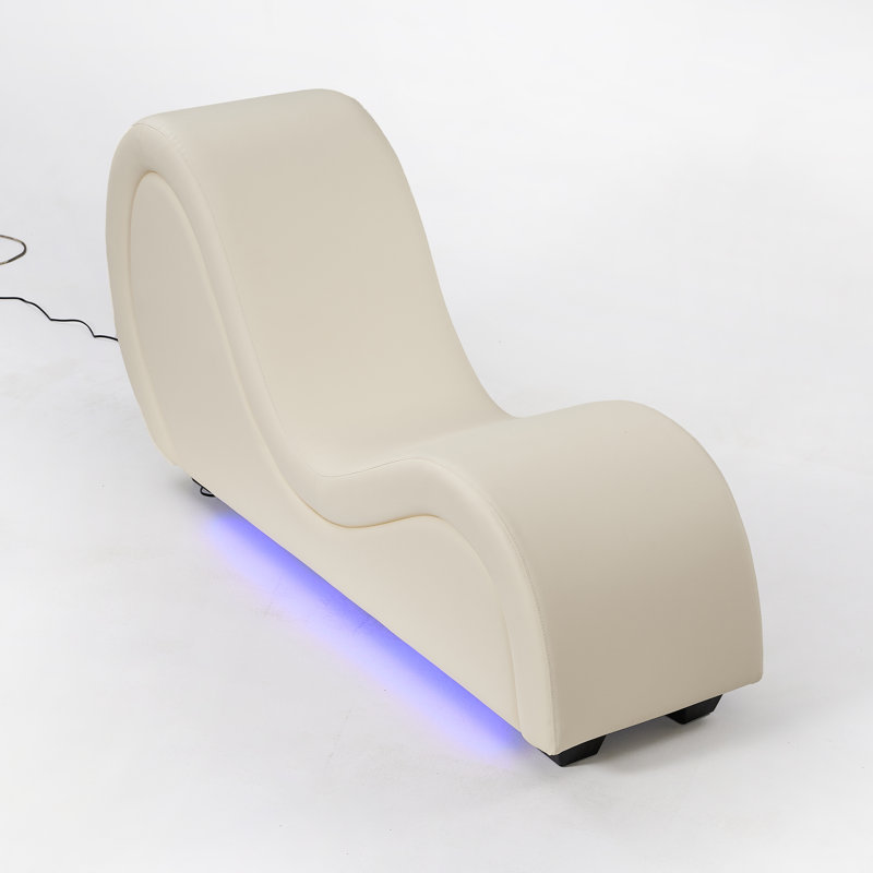 Faux Leather Chaise Lounge, White