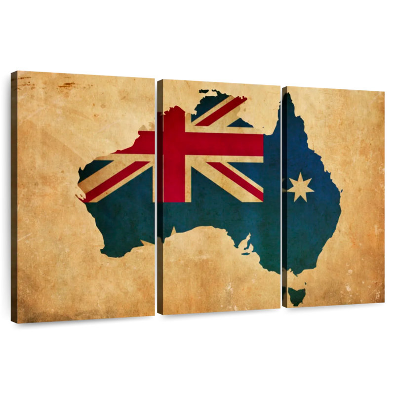 Carte du drapeau australien d'Aliaz, H 24 po x l 38 po