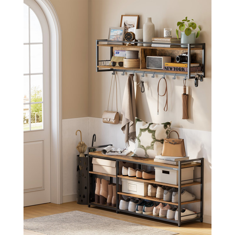 Coat Rack Shoe Bench Set