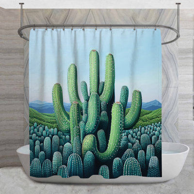 Rideau de douche Cactus - Botanical Bathroom Decor Southwestern