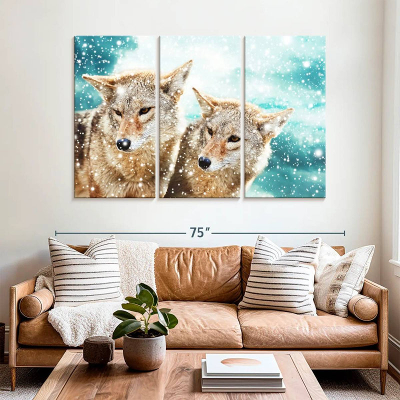 Brampt Coyote Pair, 42" H x 65" W